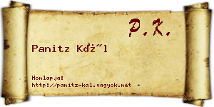Panitz Kál névjegykártya